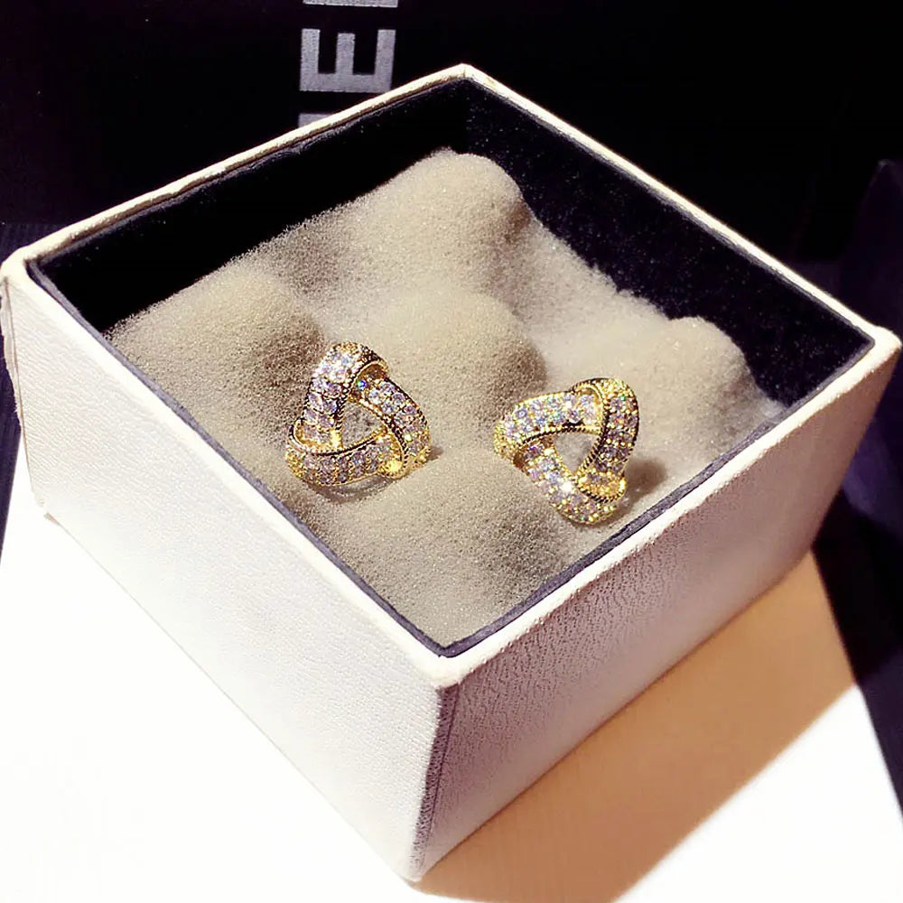 Top Quality Bling AAA Zircon Earrings Exquisite Cycle Round Buckle Earring Temperament Wedding Charm Luxury Romantic Jewelry