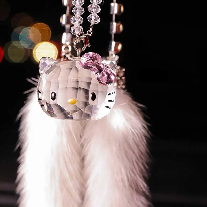 Crystal Cat Ball Figurine Glass Animal Ornament Car Auto Fashion Pendant Home Wedding Garden Decor Christmas Gift