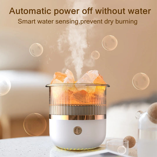 160ML Mini Ultrasonic Humidifier & Essential Oil Diffuser with Crystal Stone, 7-Color LED Night Light Portable USB for Car Home