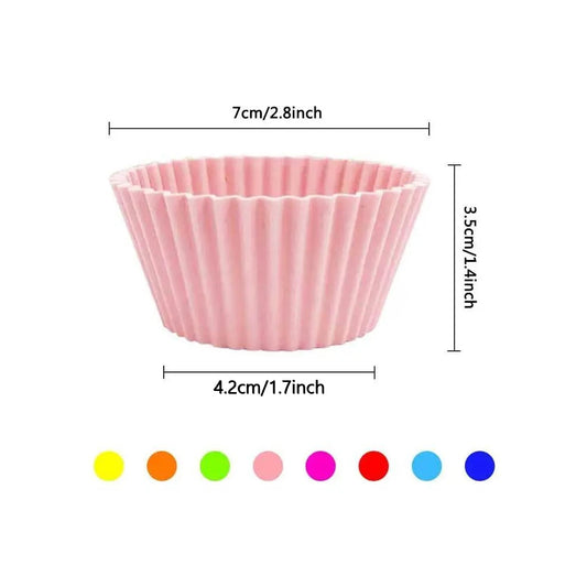6-30pcs Silicone Baking Mold Set, Non-Toxic Round Cupcake Molds 7x4.2x3.5cm, Perfect Kitchen Upgrade Gift