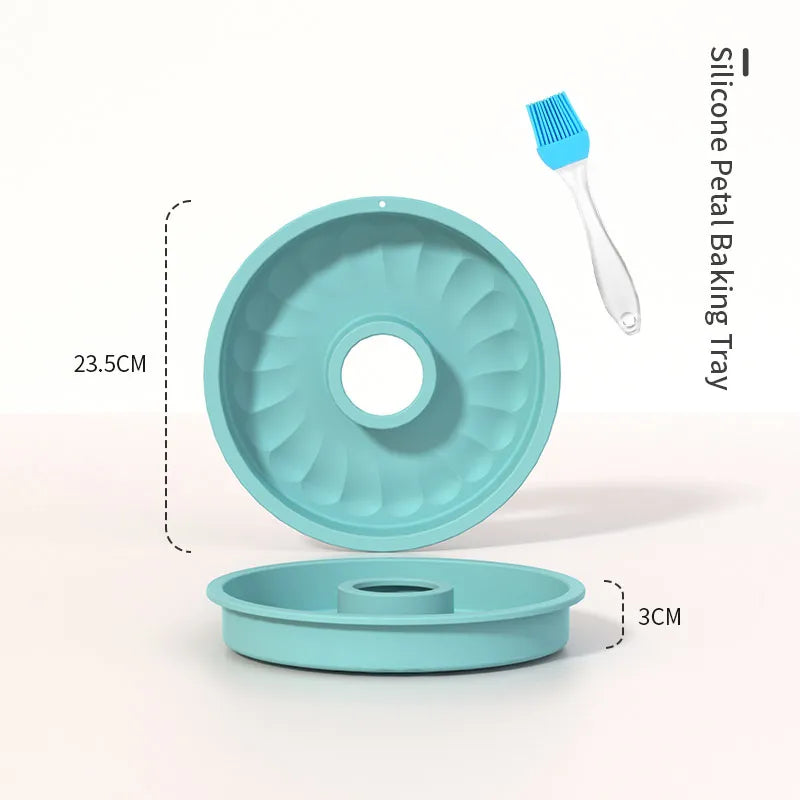 Baking Pans Set Silicone Bakeware Molds for Baking,Bread Donut Pan Cake Kitchen Fluted Tube Pan Cupcake Moulds with free Brush