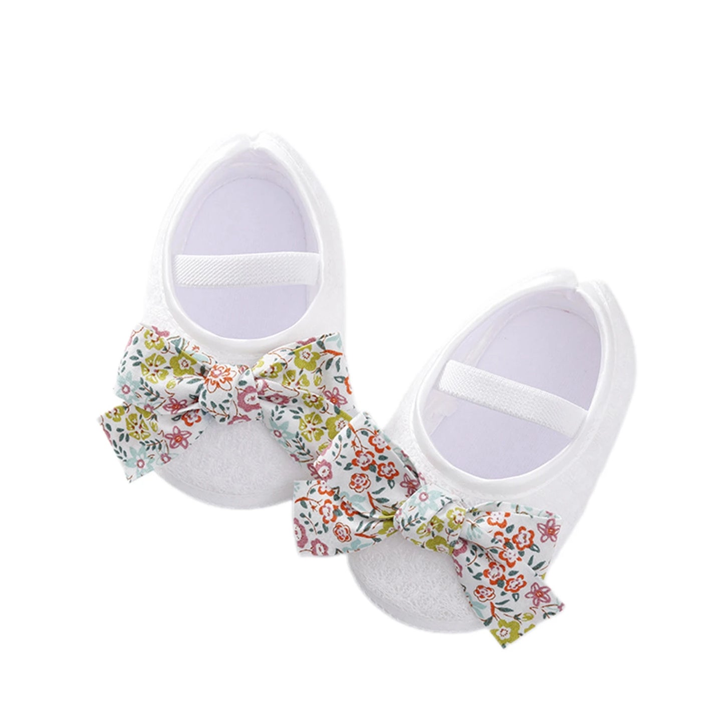 Newborn Toddler Baby Girls Flat Shoes, Soft Sole Bowknot Elastic Band Non-slip Indoor Outdoor Toddler Shoes