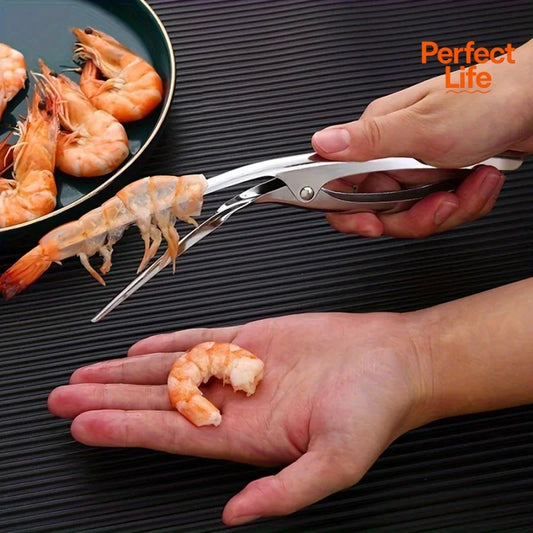 Stainless Steel Shrimp Deveined Device - Ergonomic Fishbone Design,Easy Shell Removal,Kitchen Seafood Preparation Gadget