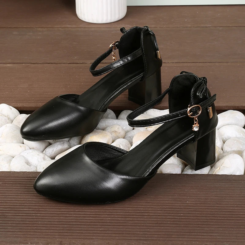 2025 Spring/Summer Hot Sale!Fairy Style Thin-Strap High Heels - Bowknot with Golden Buckle, Comfortable & Versatile