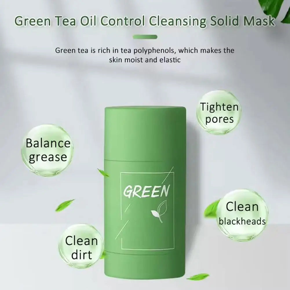 2024 NEW Green Tea Solid Cleansing Mask Dispel Acne Remover Moisturizing Film Mask Blackhead Pores Smear Cleansing Blemish O1Y7