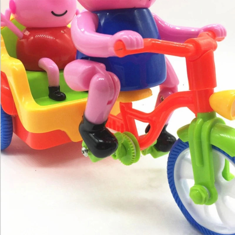 Battery Operated Pink Piggy Ride On Toy Electric Music Car for Kids Cute Pig Daddy Tricycle