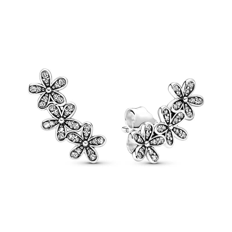 TOGORY Newest Rose Gold Brand Stud Earrings For Ladies Women Crown Love Round Earrings Jewellery Birthday Gift Special Offer