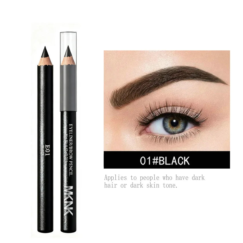 3 Colors Wooden Eyebrow Pencil & Eyeliner Waterproof Smudge Proof Hard Tip Makeup Pencil for Brows Enhancers Eyes Natural Look