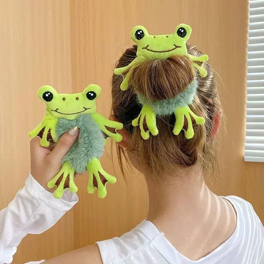 Cartoon Cute Animal Rubber Band for Girls Plush Ponytail Maruko Hair Tie Elastic Hair Ring Headwear Girls Kids Hair Accessories