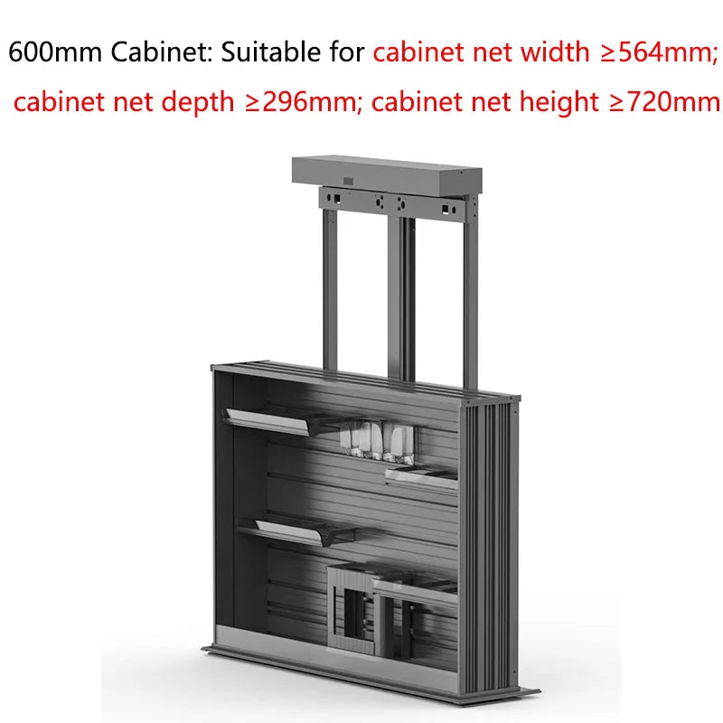 Smart Motorized Pull Down Spice Basket For Kitchen Wall Cabinet With Touch Control Voice Activated And Anti Pinch Safety