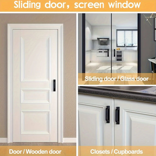 Self-Stick Adhesive Cabinet Handles Stainless Steel No-Drilling Easy Installation for Cabinet Door Window Drawer Refrigerator