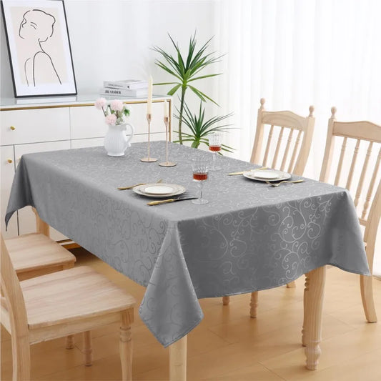 Homaxy Washable Rectangular Tablecloths Kitchen Resturant Easy Care Table Cloths Scratch-Resistant Polyester Damask Table Cloths
