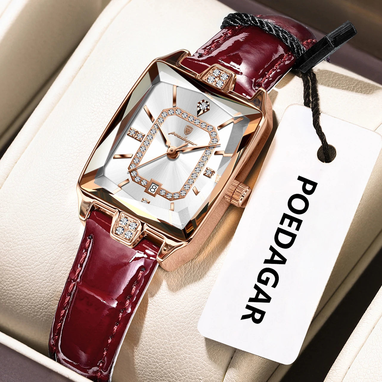 POEDAGAR Original Luxury Women Wristwatch Waterproof Leather Date Woman Watch Elegant High Quality Quartz Women's Watches Reloj