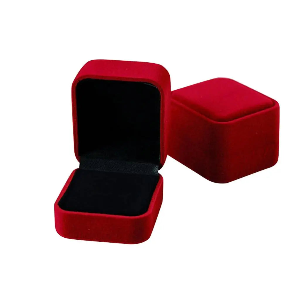 Jewelry Ring Display Case Earring Storage Organizer Square Lid Jewelry Packaging Open Box Gift