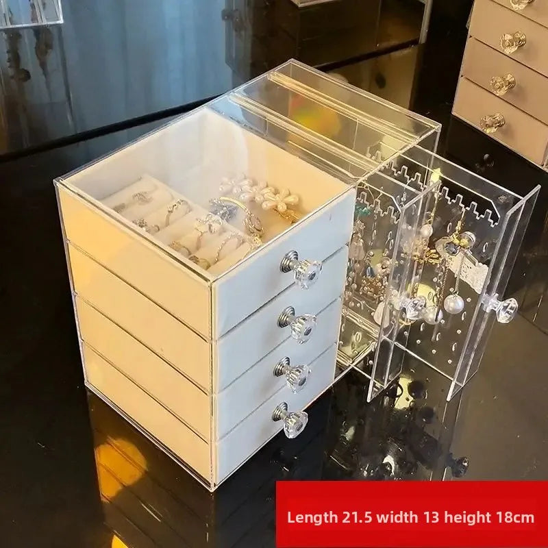 Dustproof Jewelry Display Stand Earring Bracelet Ring Holder Storage Box Plastic Material for Home Garden Decoration