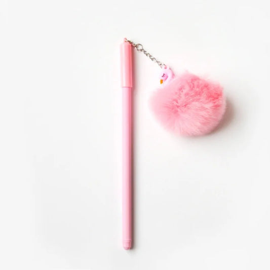1pc Beautiful Pink Flamingo Gel Pen Plush Swan Pens for School Writing Girl Gifts Kawaii Neutral Office Supplies Stationery