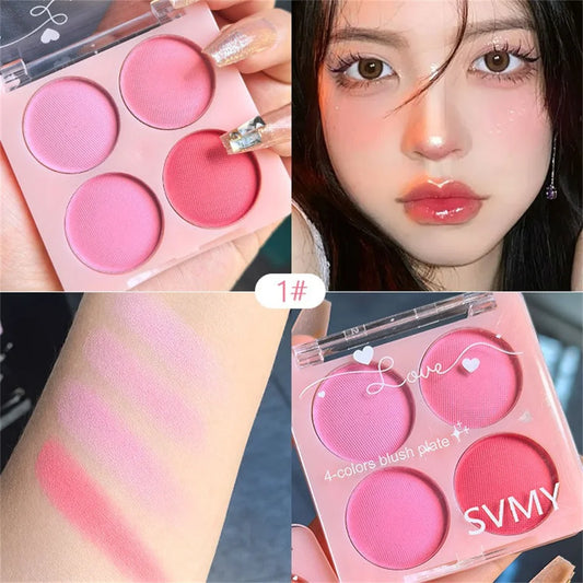 Sweet Ice Cream 4-Color Blush Brightening Peach Pink Color Transparent Natural Lightweight Blendable Face Color Face Makeup