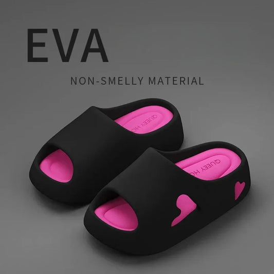 Platform Slipper Flip Flop Women Love Heart Cloud Outdoor Indoor Summer Soft Sandal Slides Ladies Home House Hotel Shoe Flat EVA