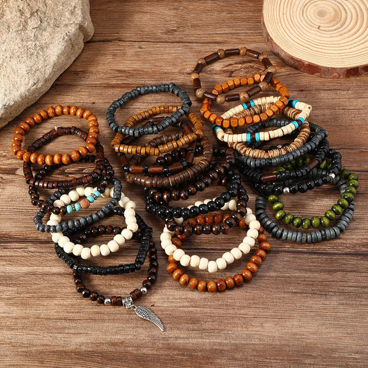 10/20/30/50Pcs/Lot Fashion Retro Elastic Men Women Bracelets Stackable Party Jewelry Gifts Randomly Shipped