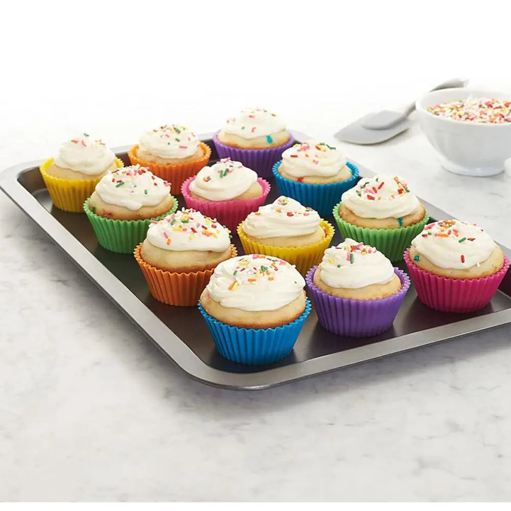 6-30pcs Silicone Baking Mold Set, Non-Toxic Round Cupcake Molds 7x4.2x3.5cm, Perfect Kitchen Upgrade Gift