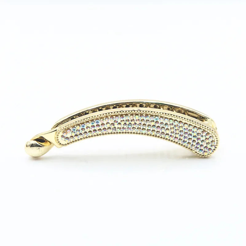 Rhinestone Banana Clip Crystal Barrette Ponytail Fixing Hairpins Hair Banana Clip Women Hair Styling Accessories Hairgrip Gifts