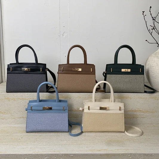 Fashionable Versatile Women's Handbag 2025 New Style Commuter Single Shoulder Crossbody Bag Trendy PU Material Medium Size Zi...