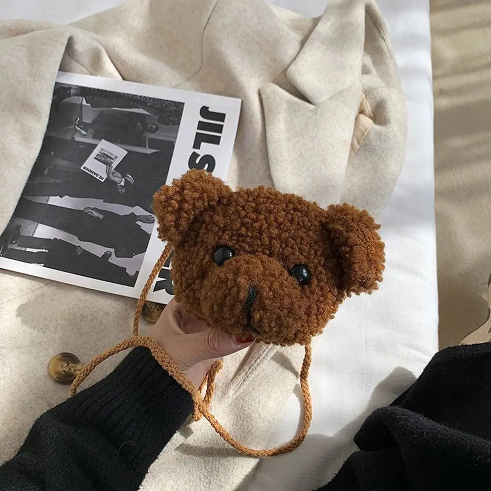 Cute Bear Plush Shoulder Bag For Children Kids Cartoon Messenger Bags kawaii Plush Purses little Girls Stuffed Animals Backpack
