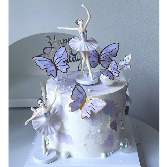 Dancing Girl Cake Decorations Ballerina Figurine Cake Topper For Girl Ballet Theme Birthday Party Decors Cake Ornament
