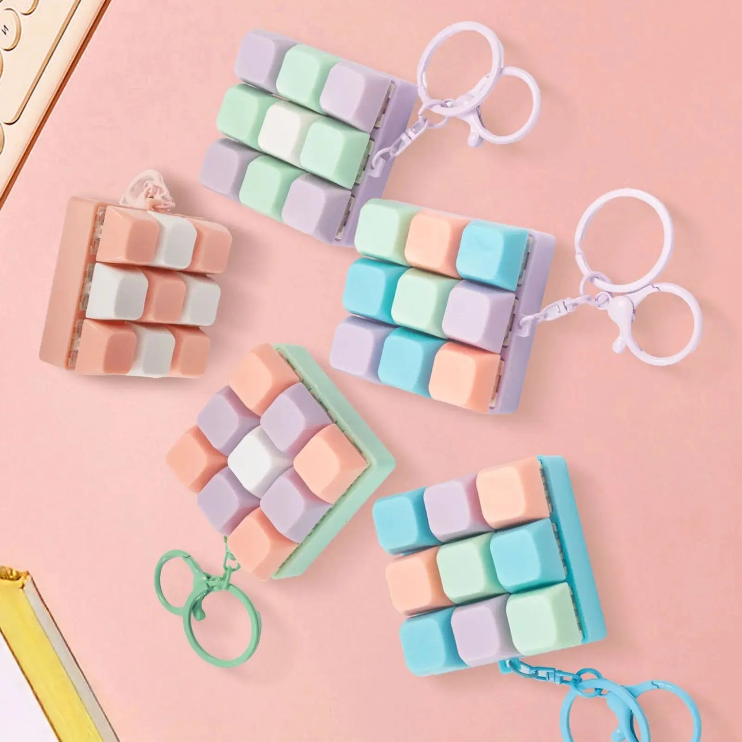 Nine-key Tetris Fingertip Pressing Key Keychain Adult Stress-relieving Finger Keyboard Game Key Chain Stress-relieving Magic Toy