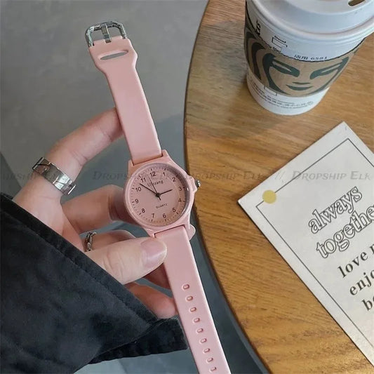Casual Women Watches Simple Silicone Strap School Student Girls Quartz Wristwatches Creative Birthday Gift for Female