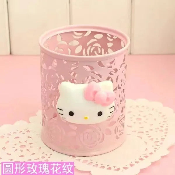Hello Kitty Sanrio animation peripheral cartoon children's pen holder creative kawaii desktop storage box ornaments wholesale