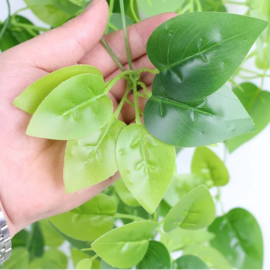 5 Forks Artificial Vines Plants Outdoor Plastic Creeper Green Ivy Wall Hanging Plants Branch For Home Garden Wedding Decor