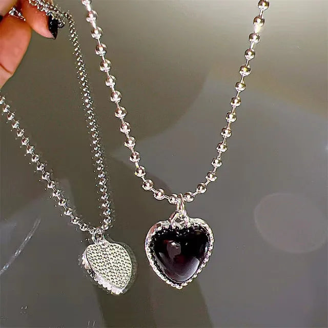 Star Zircon Pendant Necklace for Women Luxury Sweet Cool Girl Punk Heart Clavicle Chain New Fashion Jewelry Party Gift