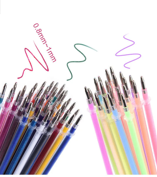 Office School 24colors Refills Markers Watercolor Gel Pen Replace Supplies Office Stationery Garden Outline Pen Replace 5ml