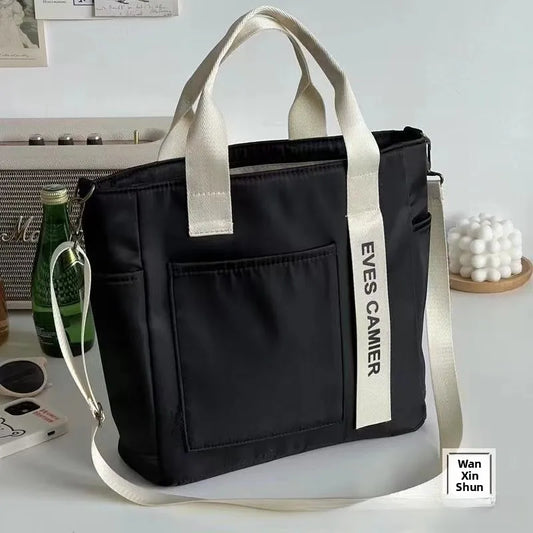 New Design Waterproof Canvas Tote Bag Stylish Shoulder Crossbody Handbag Lunch Box Bag Large Oxford Cloth Unisex Spring Fashion