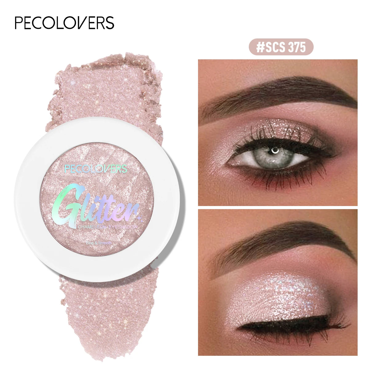 1PC Long-lasting, Mashed Potato Texture Eye Shadow, Glittery Finish, Fine Powder, Perfect for Creating Charming Eye Makeup
