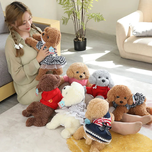 Kawaii Soft Realistic Teddy Dog Plush Toy Funny Simulation Stuffed Little Puppy Dolls Lovely Birthday Gift for Baby Kids Girls