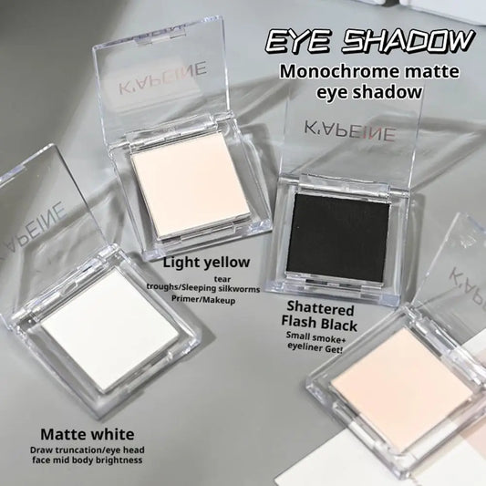 Matte White, Black With Subtle Sparkle, Brightening Eyeshadow Tray For Long-Lasting, Delicate Makeup, As A Highlight Cosmetics