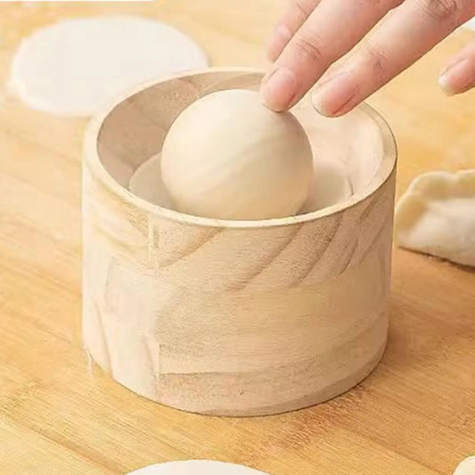 Wooden Dumpling Maker Press Tool Mold and Ball Manual Dough Skin Presser Hand Pie Rolling Tool Quick Dumpling Wrapper Maker