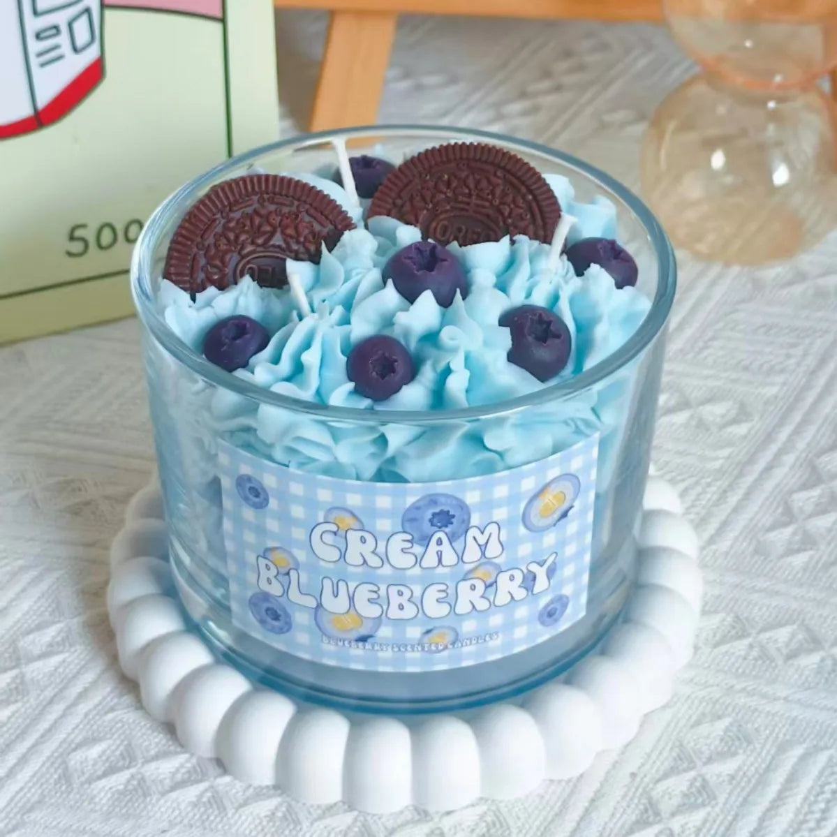 Handmade Fruit Cream Cup Scented Candle Set - Strawberry Blueberry Banana Fragrance Ornament Gift