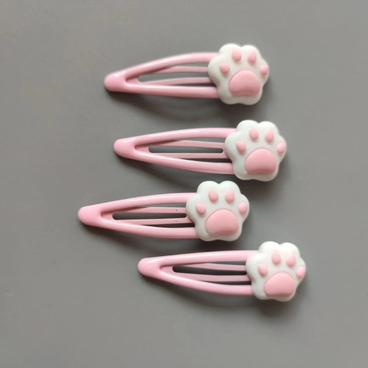 Metal Snap Cartoon Cat Paw Shape Hair Clip New Year Headwear for Woman Birthday Party Carnivals Theme Non-slip Hairpin