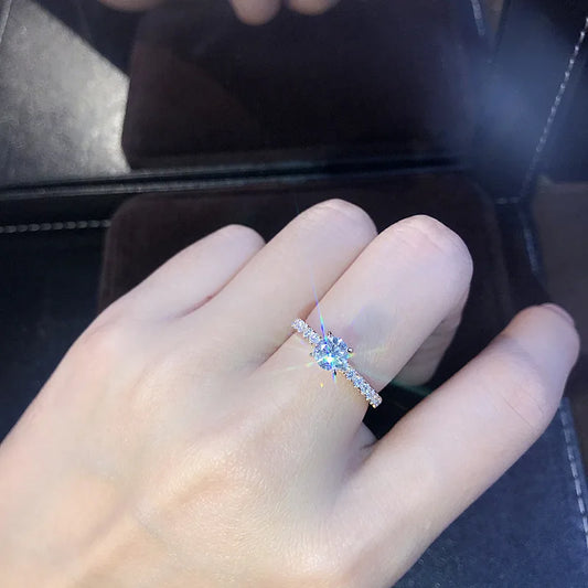 Oval Shaped S925 Silver Plated Engagement Ring for Women Pink Cubic Zirconia Wedding Fake Ring Fashion Jewelry Accessory