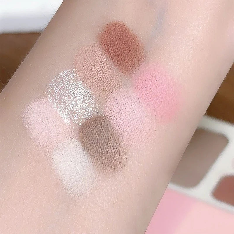 8 Color Pink Brown Eyeshadow Blush Palette Matte Beige Highlighter Gray Earth Tone Contour Cheek Rouge Multifunctional Cosmetic