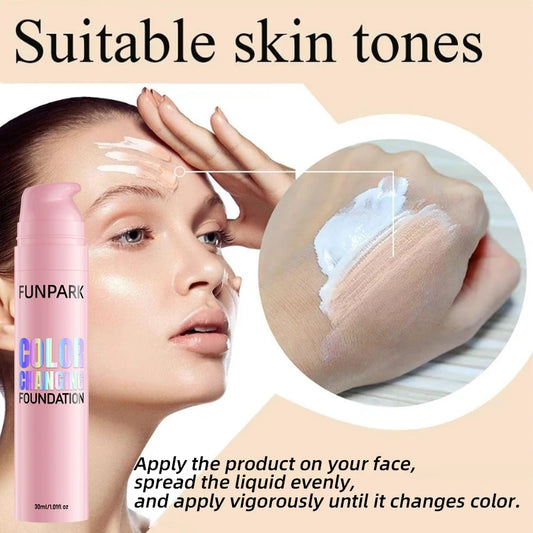 30ml Color changing foundation waterproof long-lasting hydrating transfer-proof skin tone adjust all skin types face makeup gift