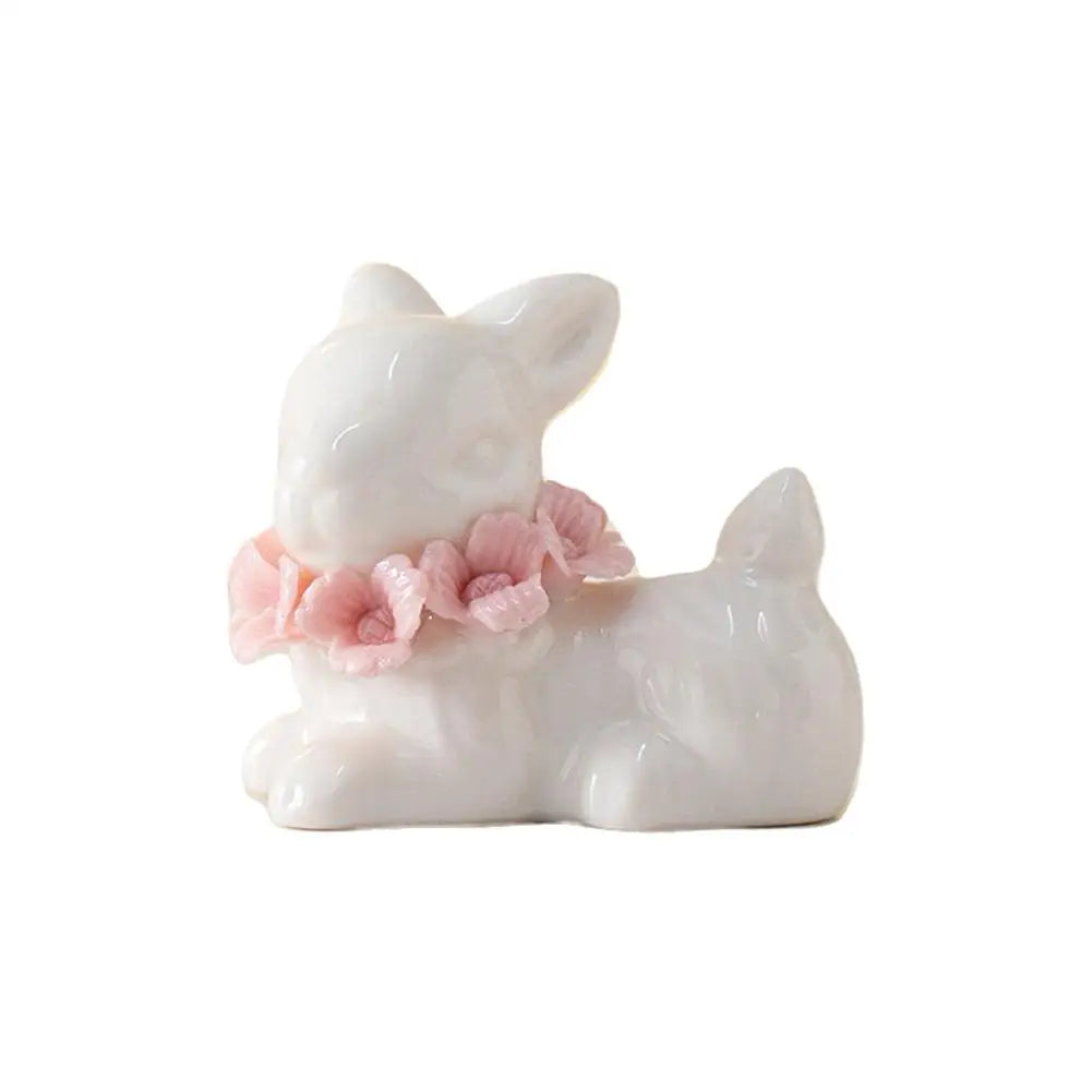 Easter Egg Shell Rabbit Ornaments Home Bedroom Ceramic Crafts Tabletop Scene Decoration Easter Bunny Figurines