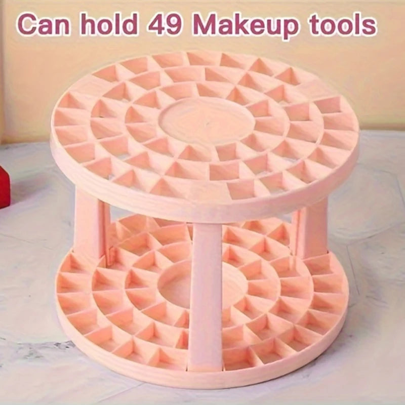Makeup Brush Holder Organizer 360° Rotating Makeup Brush Desktop Organizer 5 Slot Make up Brushes Cup for Supply Bathroom Vanity
