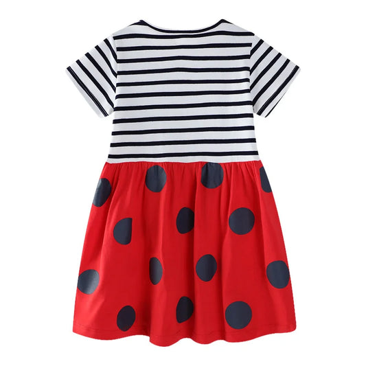 Jumping Meters New Arrival Bee Applique Girls Princess Dresses Cotton Children's Birthday Toddler Costume Hot Selling Frocks