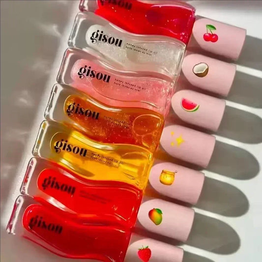 Gisou Watermelon Strawberry Essence Reduce Lip Line Gloss Easy To Carry Makeup Care Remove Dead Skin Lip Oil Honey Nourish Hair