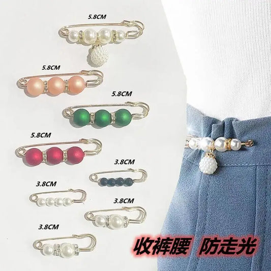 2/20pcs Clothing Brooch Pearl Waist Adjustment for Women Pearl Lapel Pin Sweater Dress Brooch Pins Badge Buckle DIY Accessories