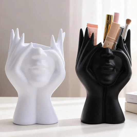 Vinyl Figure Creative Human Body Art Styling Storage Holders for Makeup Brushes Pens Holder Desktop Home Office Organizer Decor